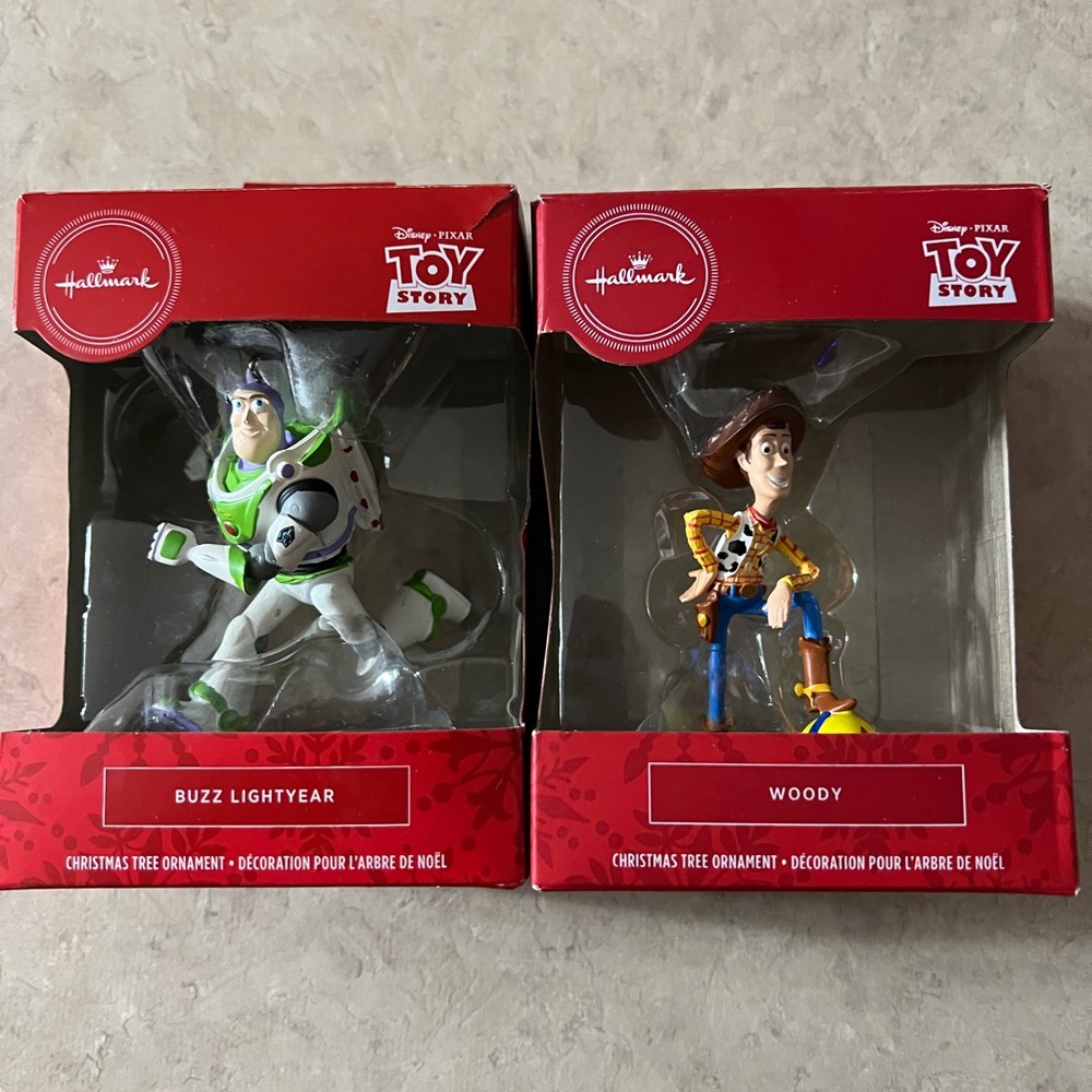 Hallmark Toy Story Buzz Lightyear and Woody Figures